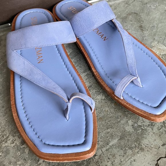 Stuart Weitzman Suede Lyla Flat Sandal - Picture 3 of 11